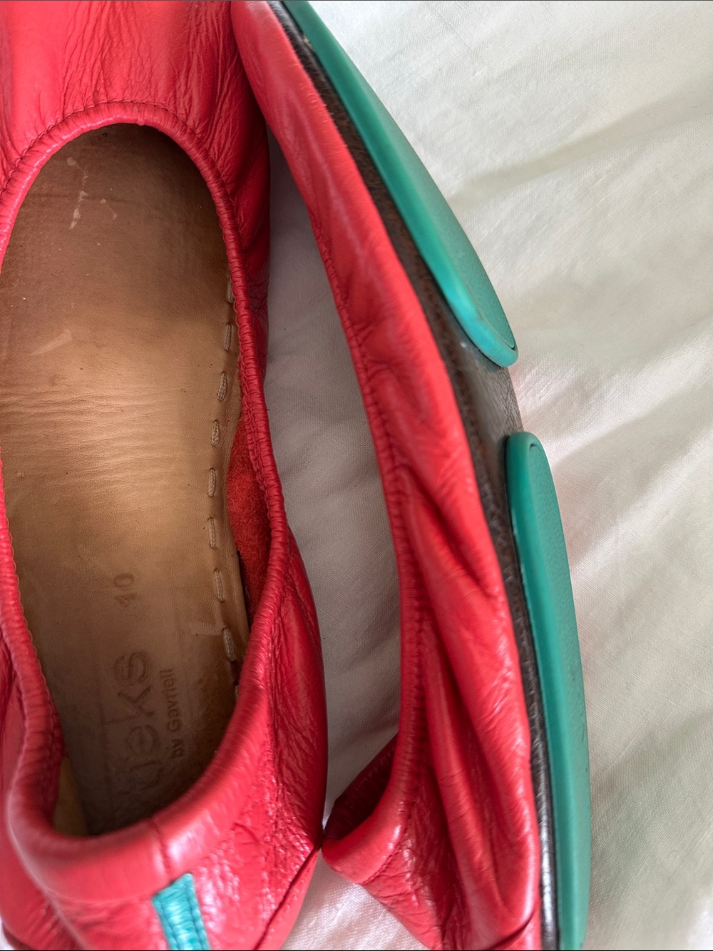 Tieks Red Leather Ballet Flats size 10 - Picture 6 of 8